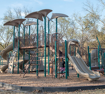 Playground in North Peach Park in Byron Georgia
