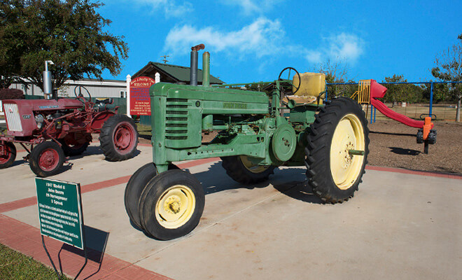 Antique tractors at the Byron Train Depot in Georgia